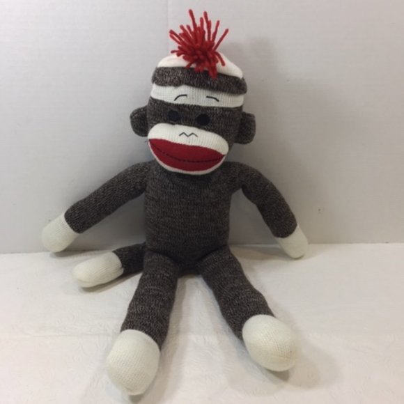 Circo Classic Brown Sock Monkey Plush Stuffed Animal Toy 18" - Picture 2 of 7